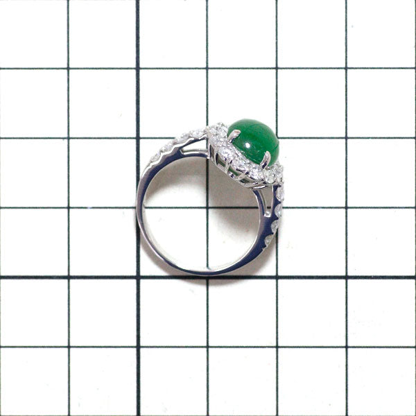 Pt950 Jade Diamond Ring 3.38ct D1.18ct 