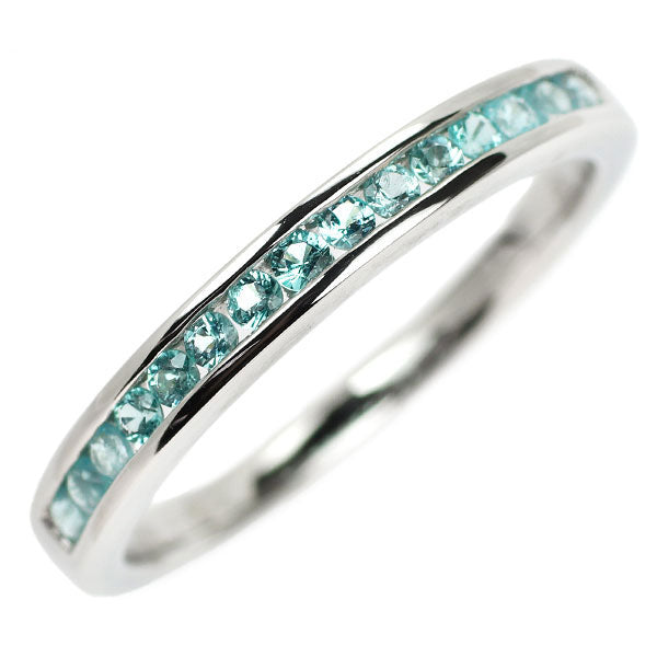 Pt950 Paraiba Tourmaline Ring 0.28ct Half Eternity 