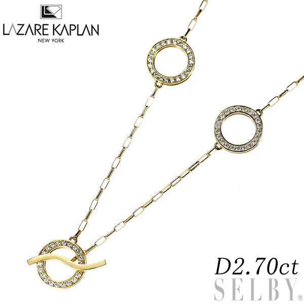 Lazare Caplan K18YG Diamond Necklace 2.70ct Station 