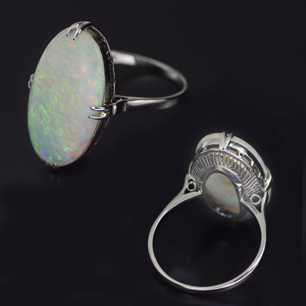 Pt800 Opal Ring Senbonkushi Vintage Product 