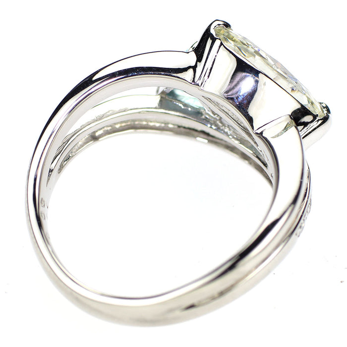 Pt900 マーキスダイヤモンド パライバトルマリン リング 1.040ct M SI2 PT0.33 D0.11ct