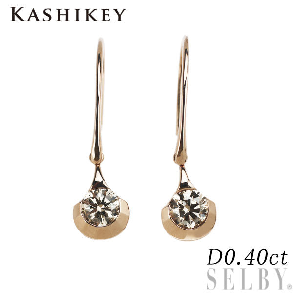Kashikei K18PG Diamond Earrings 0.40ct Unforgettable Dots Current Model 