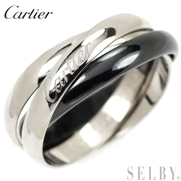 Cartier Ceramic/K18WG Ring Trinity Size 60 