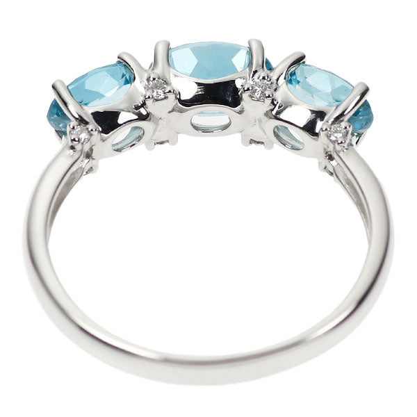 Pt950 Blue Zircon Diamond Ring 3.55ct D0.06ct 