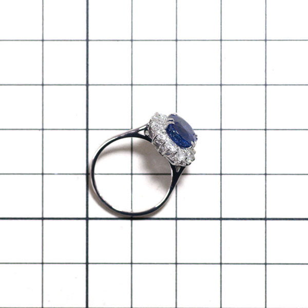 K18WG サファイア ダイヤモンド リング 3.87ct D1.20ct