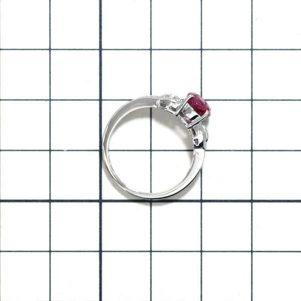 Pt900 ビルマ産ルビー ダイヤモンド リング 1.73ct D0.48ct