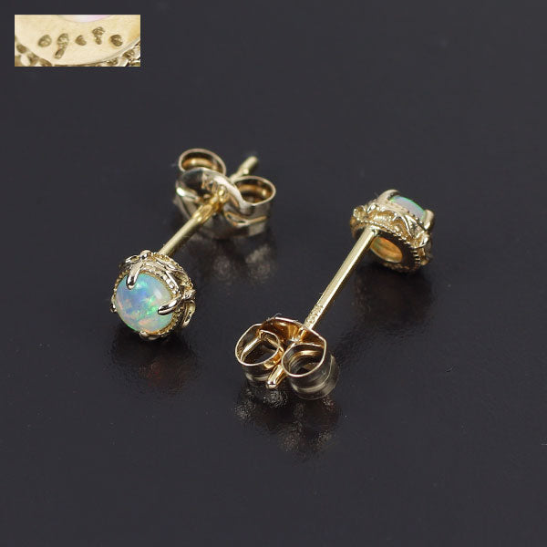 Agate K10YG Opal Earrings 