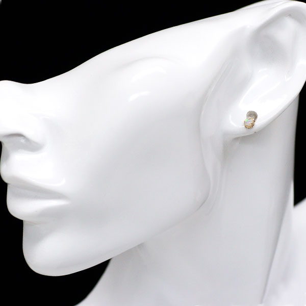 Agate K10YG Opal Earrings 