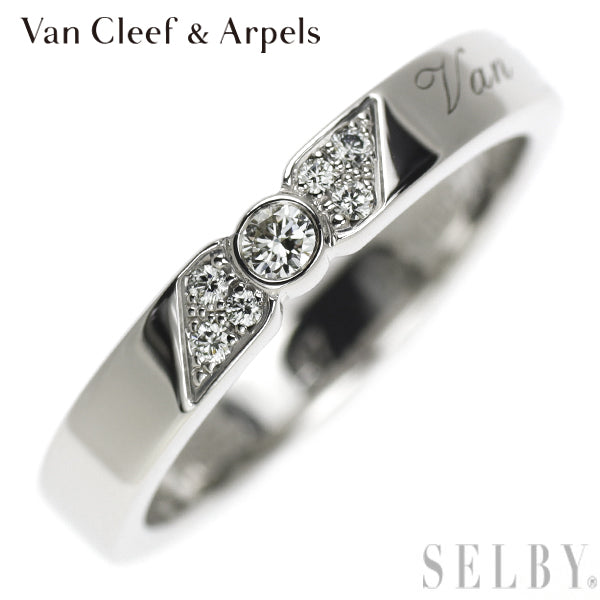 Van Cleef & Arpels Pt950 Diamond Ring Two Jours Size 47 – セルビーオンラインストア