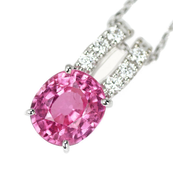 Tasaki Pearl K18WG Pink Sapphire Diamond Pendant Necklace 2.15ct D0.13ct 
