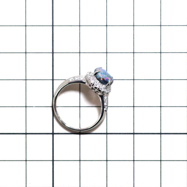 Pt900 Black Opal Diamond Ring 1.77ct D0.627ct 