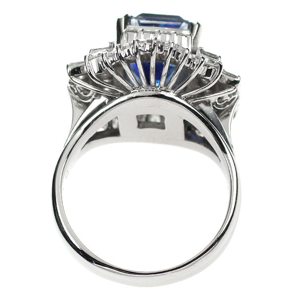 Pt900 Sapphire Diamond Ring 4.47ct D1.72ct 