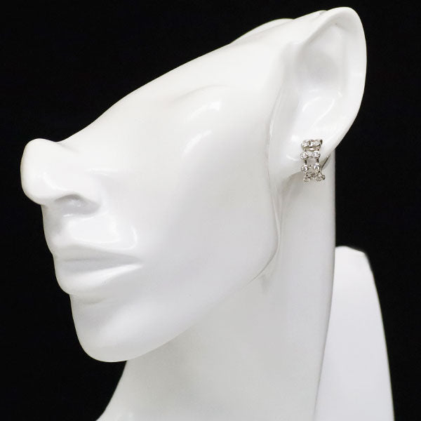 MIKIMOTO K18WG Diamond Earrings 0.58ct Half Hoop 
