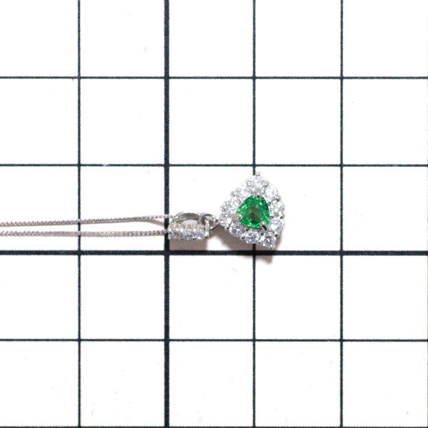 Pt900/ Pt850 グロッシュラーライトガーネット ダイヤモンド ペンダントネックレス 0.20ct D0.28ct