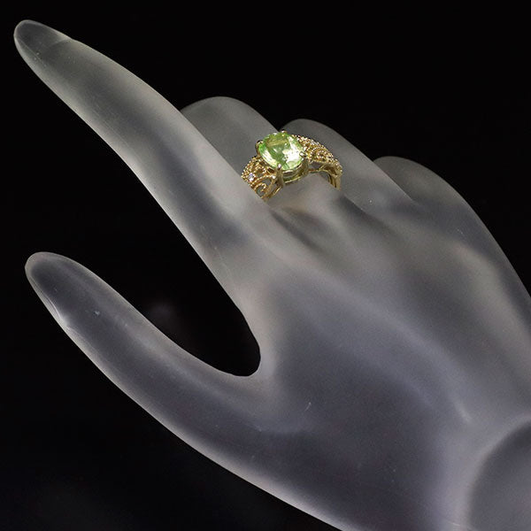 K18YG Hyalite Opal Diamond Ring 1.65ct D0.17ct 