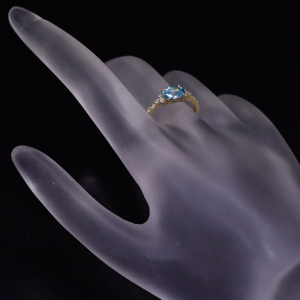 K18YG Zircon Diamond Ring 1.10ct D0.21ct 