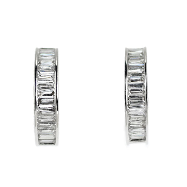 K18WG diamond earrings hoop 