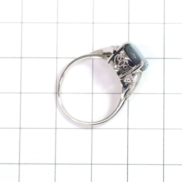 Pt850 Black Opal Diamond Ring 2.38ct 