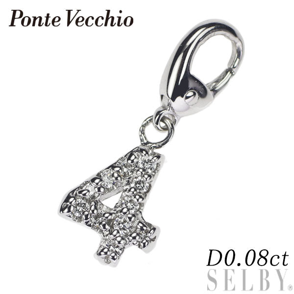 Ponte Vecchio K18WG Diamond Pendant and Charm 0.08ct Number 4 