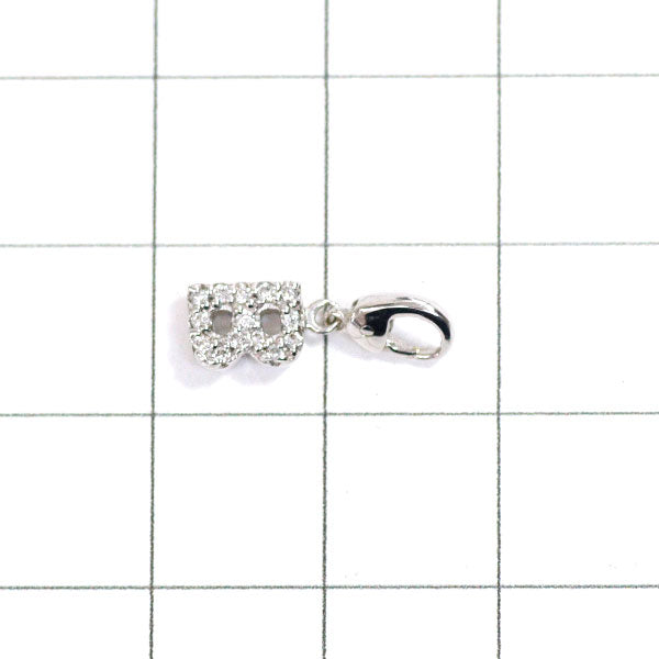 Ponte Vecchio K18WG Diamond Pendant and Charm 0.08ct Initial B 