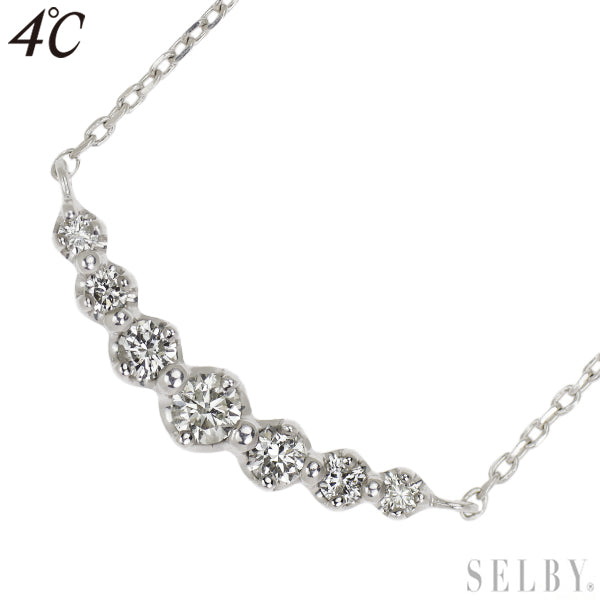 4℃ K18WG Diamond Necklace 