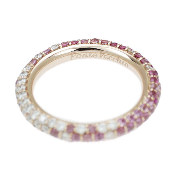 Ponte Vecchio K18PG Pink Sapphire Diamond Ring 1.22ct D0.56ct Eternina Fragola 