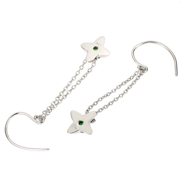 K18WG Green Garnet Earrings 
