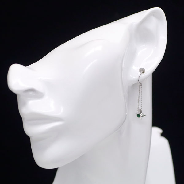 K18WG Green Garnet Earrings 