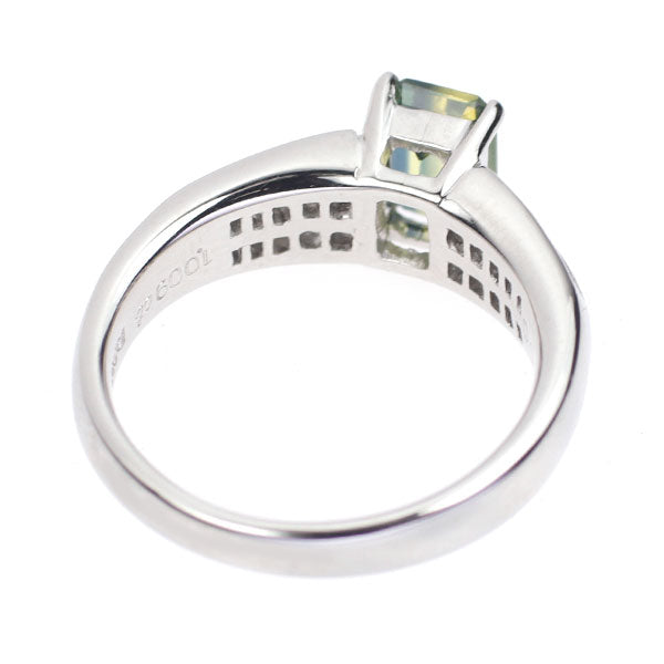 Pt900 Bicolor Sapphire Diamond Ring 1.009ct D0.61ct 