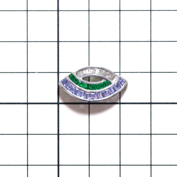 K18WG Tanzanite Green Garnet Diamond Pendant Top 0.83ct G0.40ct D0.14ct 