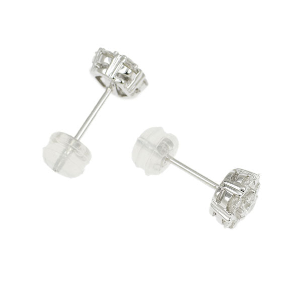 K18WG Diamond Earrings 0.70ct Flower 