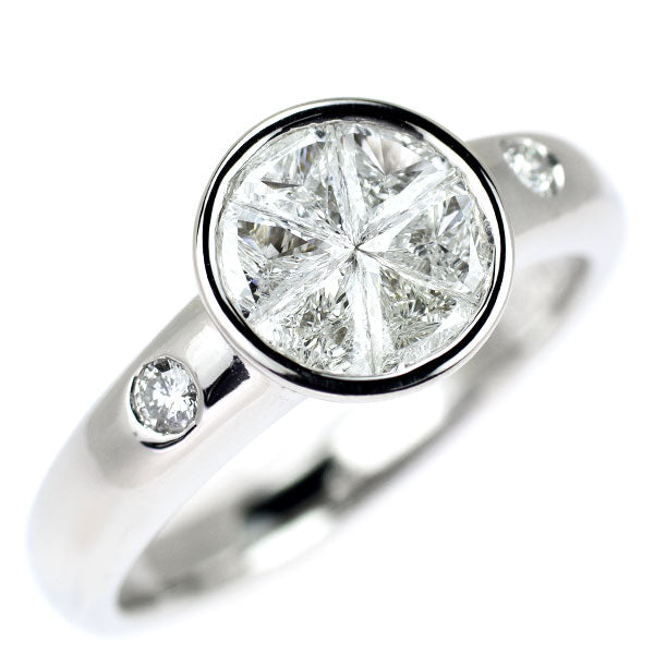 Pt900 diamond ring 0.68ct 