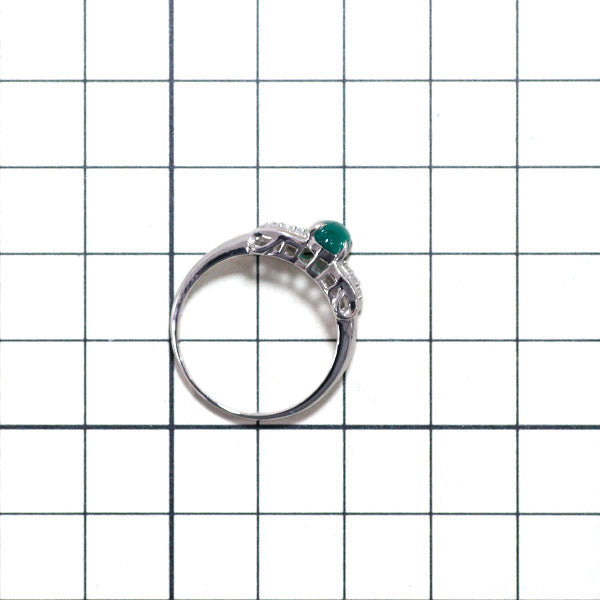 Pt900 エメラルドキャッツアイ ダイヤモンド リング 0.83ct D0.34ct