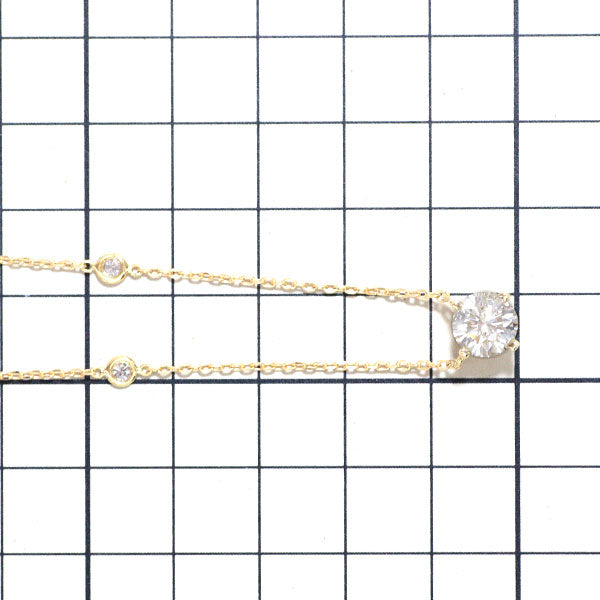 K18YG Diamond Necklace 1.706ct L SI2 G D0.20ct 