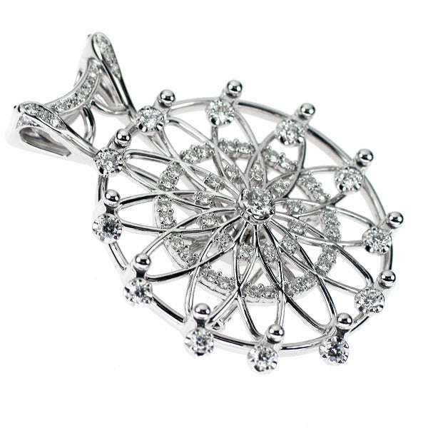 Tasaki Pearl K18WG Diamond Brooch/Pendant 2.00ct Ferris Wheel 