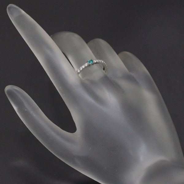 Pt900 Paraiba Tourmaline Diamond Ring 0.083ct D0.28ct 