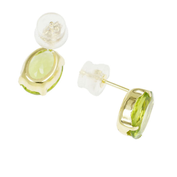 New K18YG peridot earrings 3.60ct 