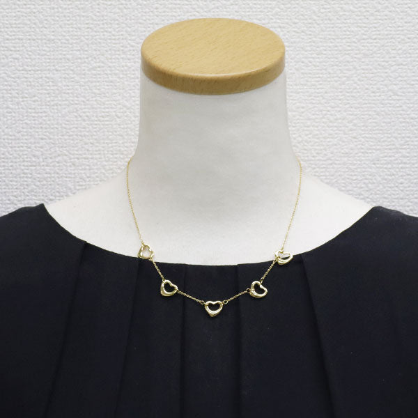 Tiffany K18YG necklace open heart 