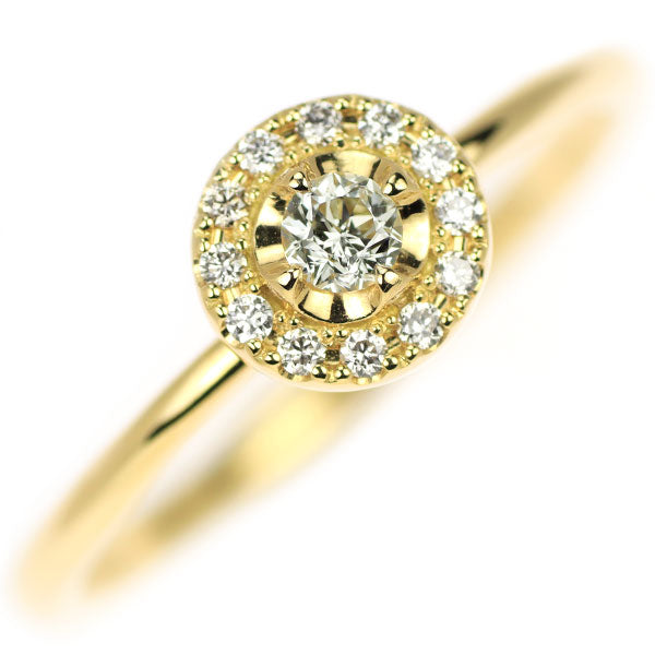 Wish upon a star K18YG Diamond Ring 0.083ct D0.05ct 