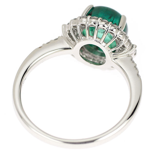 Rare Pt900 Trapiche Emerald Diamond Ring 2.81ct D0.43ct 