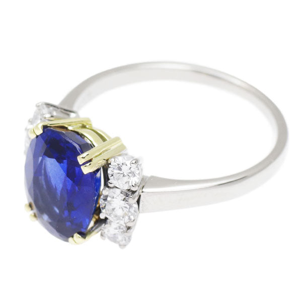 K18YG/WG Sapphire Diamond Ring 3.588ct 