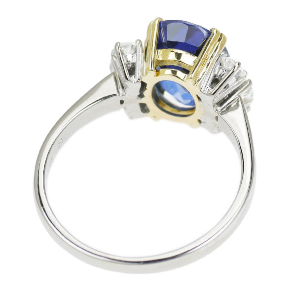 K18YG/WG Sapphire Diamond Ring 3.588ct 