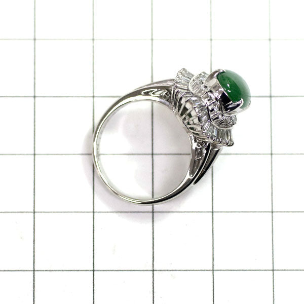Pt900 Jade Diamond Ring 2.081ct D1.18ct 