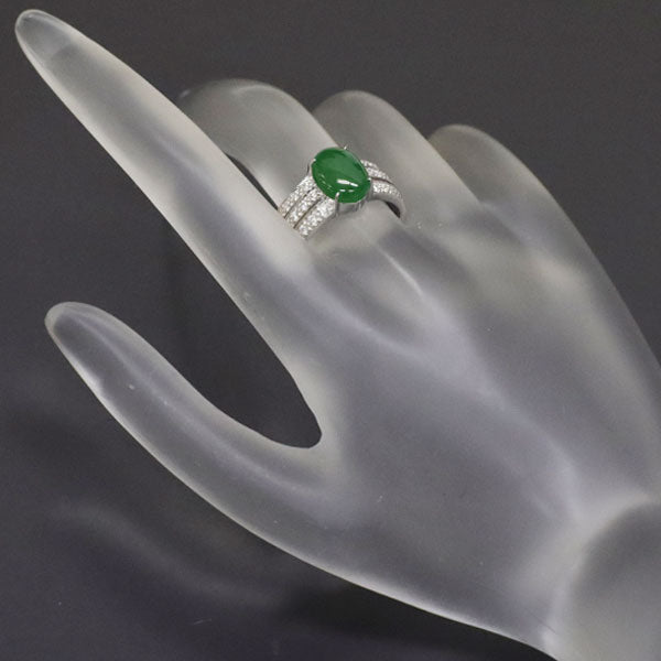 K18WG jade diamond ring 3.082ct 