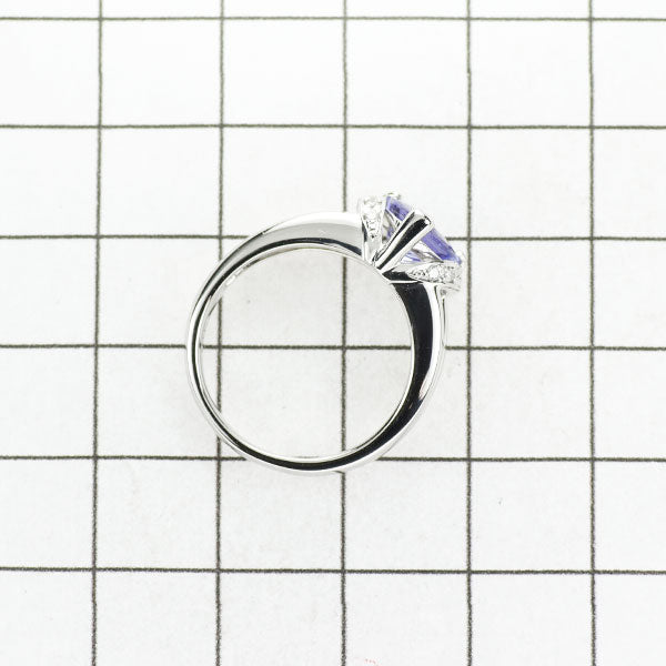 Pt900 Tanzanite Diamond Ring 1.35ct D0.08ct 