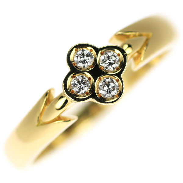 MIKIMOTO K18YG Diamond Ring 0.08ct Flower 