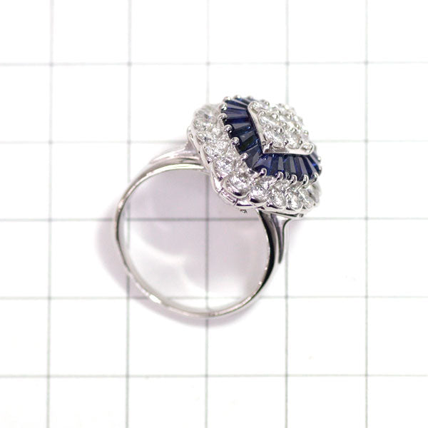 Pt850 Sapphire Diamond Ring 2.46ct D2.16ct 