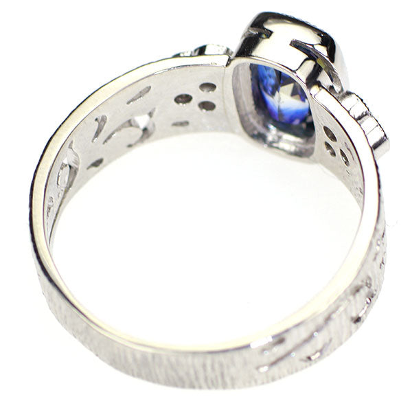 Pt900 Parti-Colored Sapphire Diamond Ring 1.579ct D0.12ct 