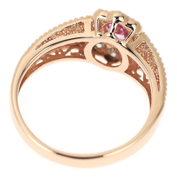 K18PG Pink Sapphire Diamond Ring 0.35ct D0.31ct 