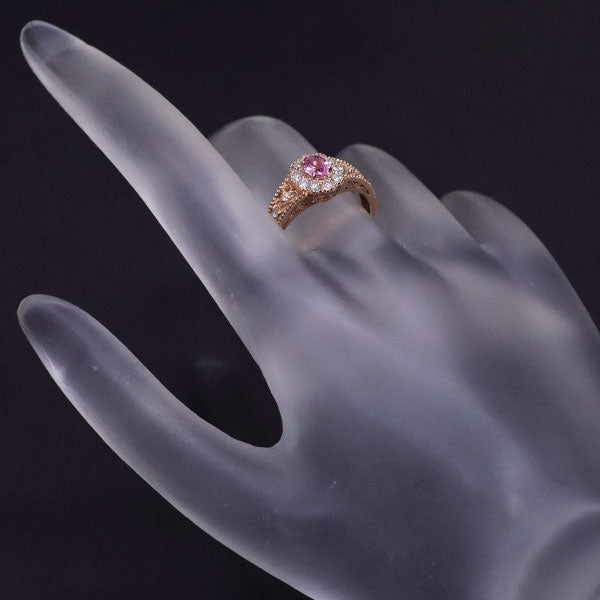 K18PG Pink Sapphire Diamond Ring 0.35ct D0.31ct 